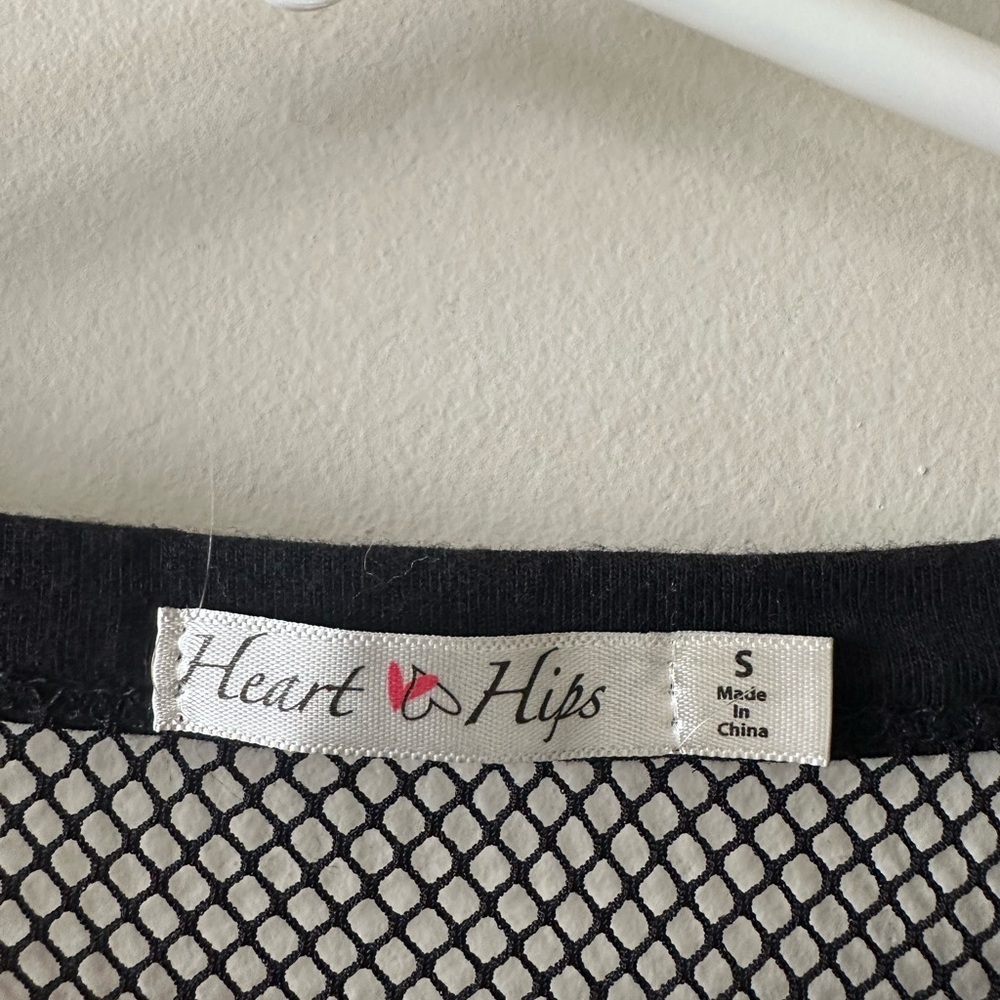 Women’s Heart & Hips black netted net shirt S - Picture 2 of 2